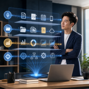 中小企業主檢視 AI 工作系統儀表板