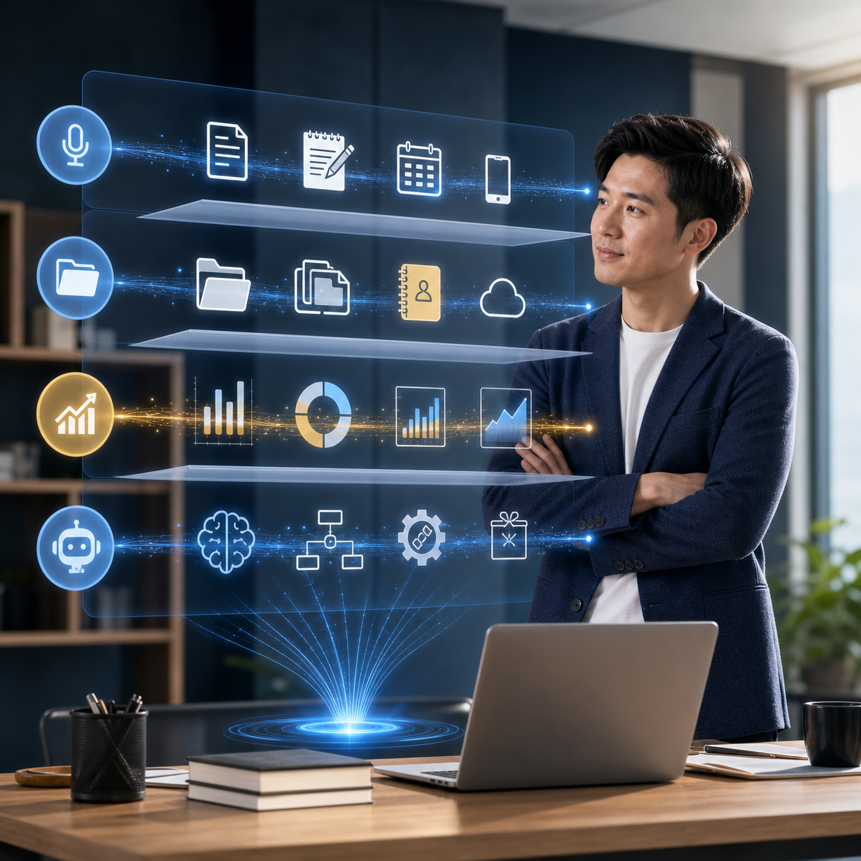 中小企業主檢視 AI 工作系統儀表板